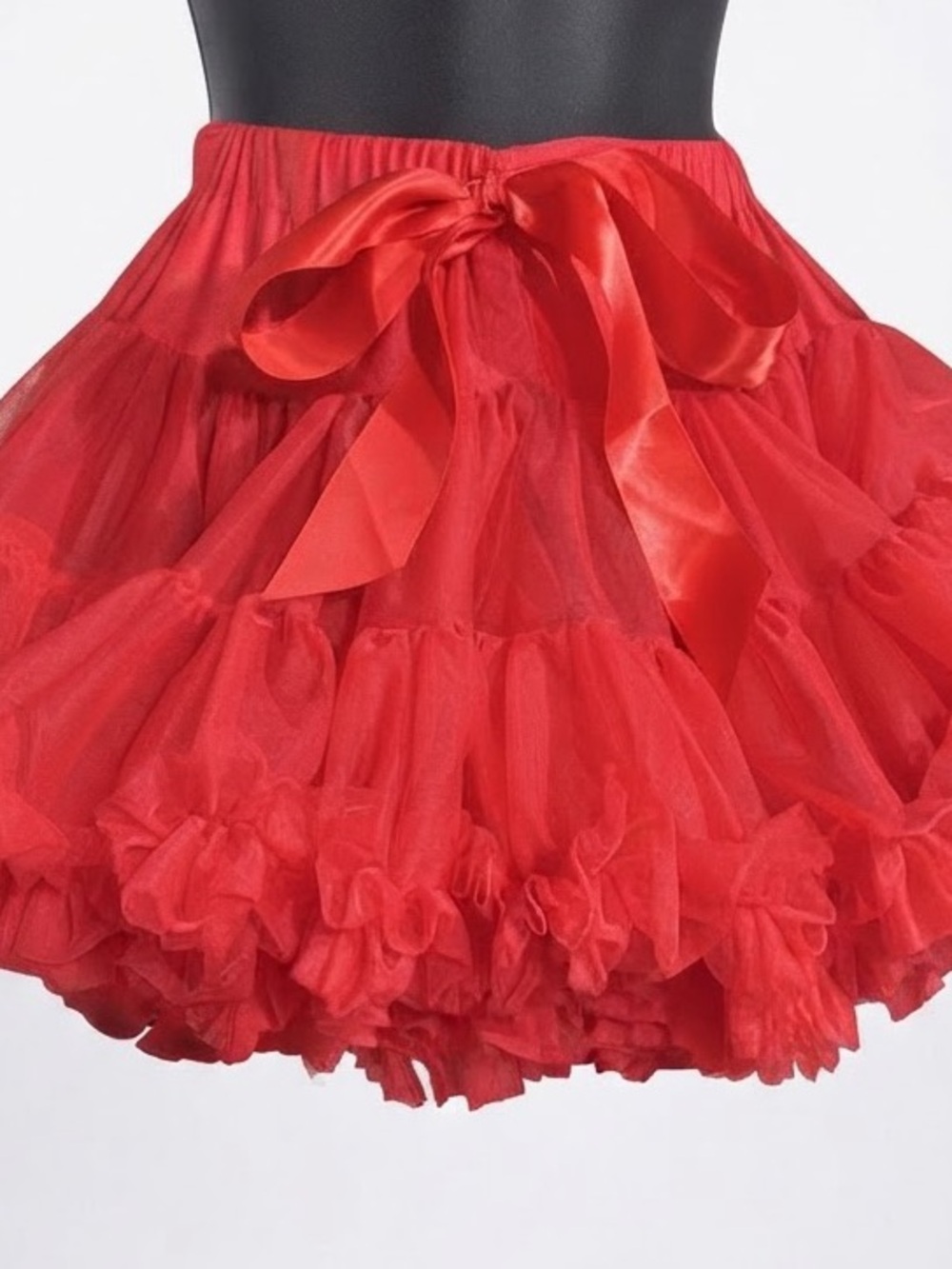 Tutu Couture red tiered tulle tutu petticoat skirt  voluminous ruffled layers - Picture 2 of 12